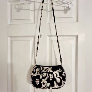 Floral Black and White Shoulder Bag